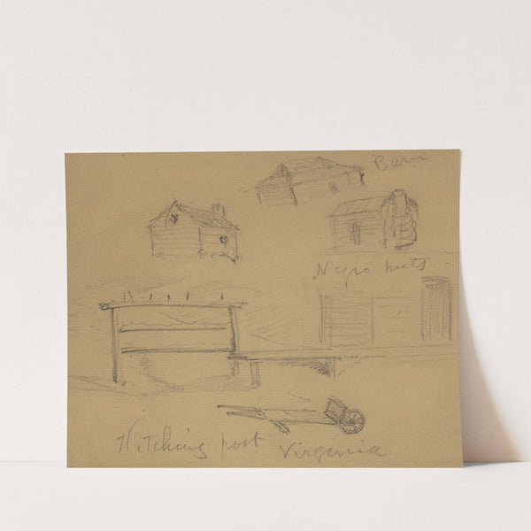 Hitching post, Virginia by Alfred Rudolph Waud