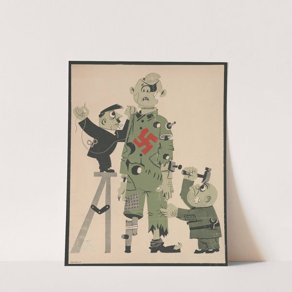 Hitler and Mussolini making a puppet by Anonymous