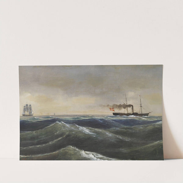 Hjuldamperen Christian D. VIII (1845) by Anton Melbye