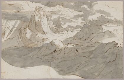 Hochgebirgslandschaft mit Wolken