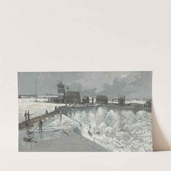 Hochwasser beim Sperrschiff in Nußdorf 1897 (1897) by Moritz Ledeli