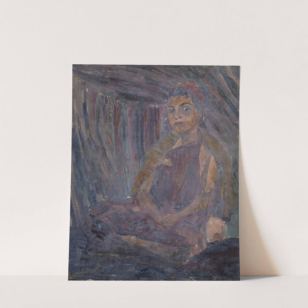 Hockender Beduinenjunge in Zelt by Ernst Schiess