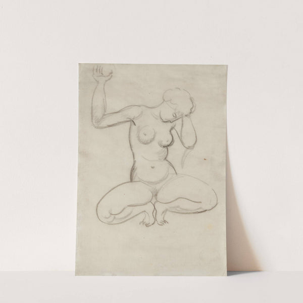 Hockender weiblicher Akt (1911) by August Macke