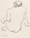 Hockender weiblicher Rückenakt nach rechts (1933)