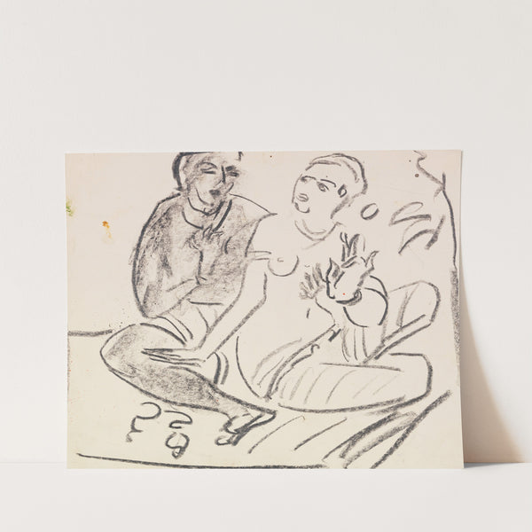 Hockendes Paar (wohl nach Ajanta) (1910) by Ernst Ludwig Kirchner