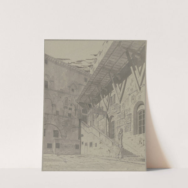 Hof des Bargello in Florenz by Friedrich Wilhelm Ludwig