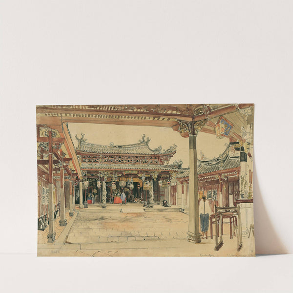 Hof eines chinesischen Tempels in Singapur by Joseph Selleny
