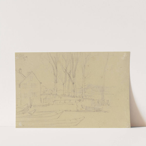 Hof in einer Landschaft (1824) by August Lucas