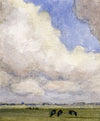 Hoge wolkenlucht boven weilanden