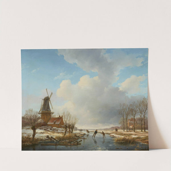 Holländische Kanallandschaft im Winter by Andreas Schelfhout