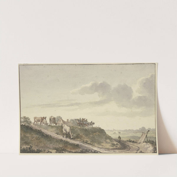 Holländische Landschaft mit Rinderherde und Fuhrkarren by Abraham Van Strij