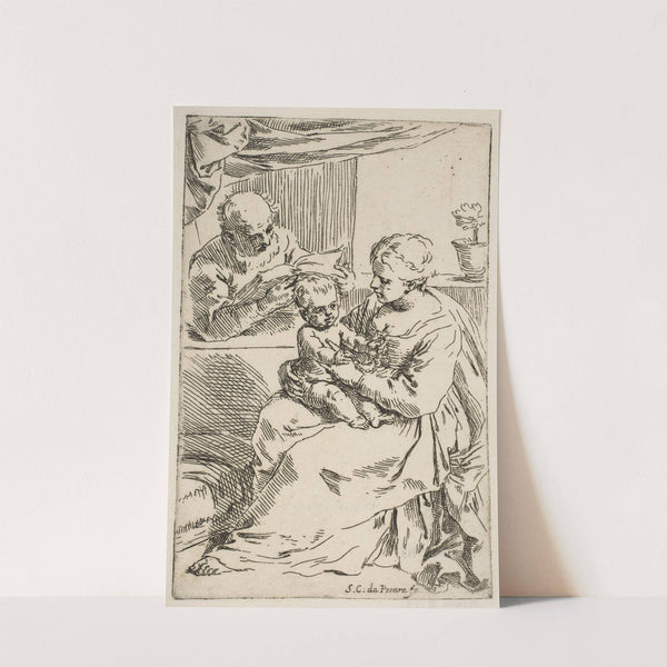 Holy Family with a Rosary (ca. 1640–42) by Simone Cantarini