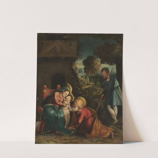 Holy Family with a Shepherd by Battista Dossi
