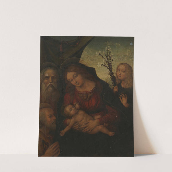 Holy Family with Gabriel and a Prophet by Liberale da Verona