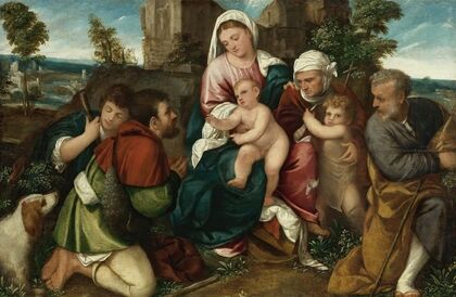 Holy Family With Saint Elizabeth, The Infant St. John, And Two Shepherds
