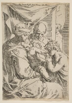 Holy Family with Saint John the Baptist kissing the infant Christ’s hand (ca. 1642)