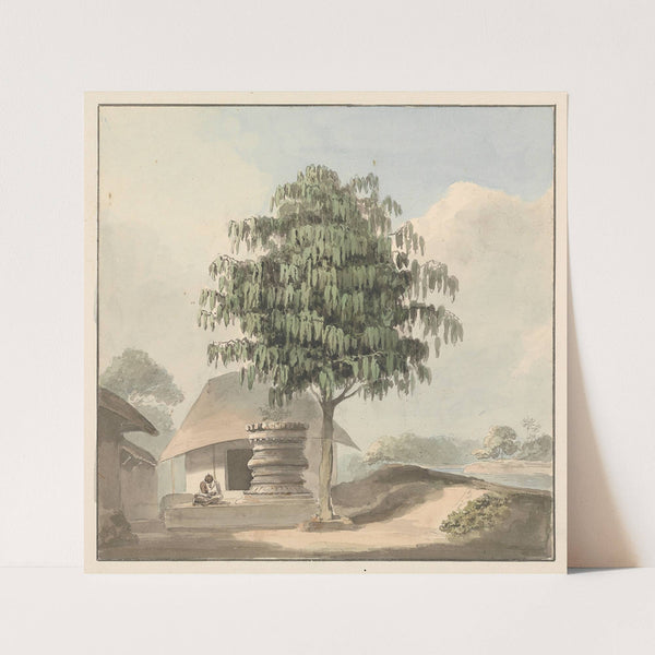 Holy Man Seated Near Plinth Under a Tree by Samuel Davis