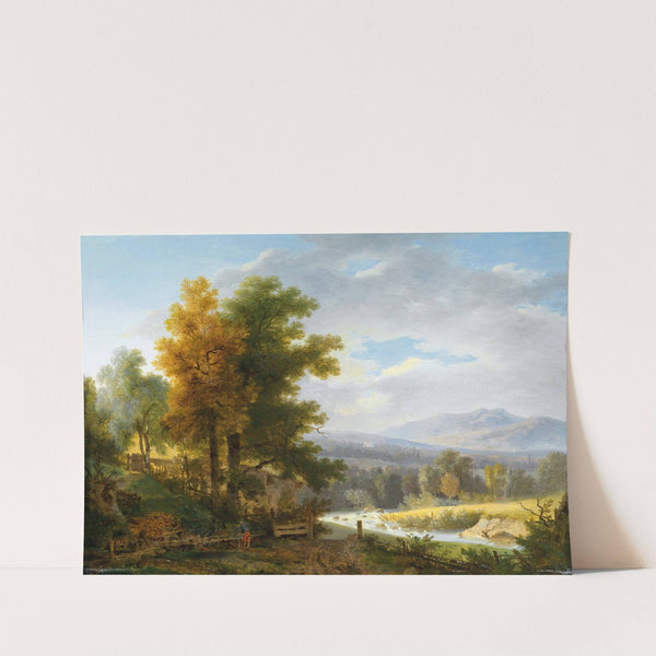 Holzarbeiter vor weiter Landschaft by Wolfgang Adam Töpffer