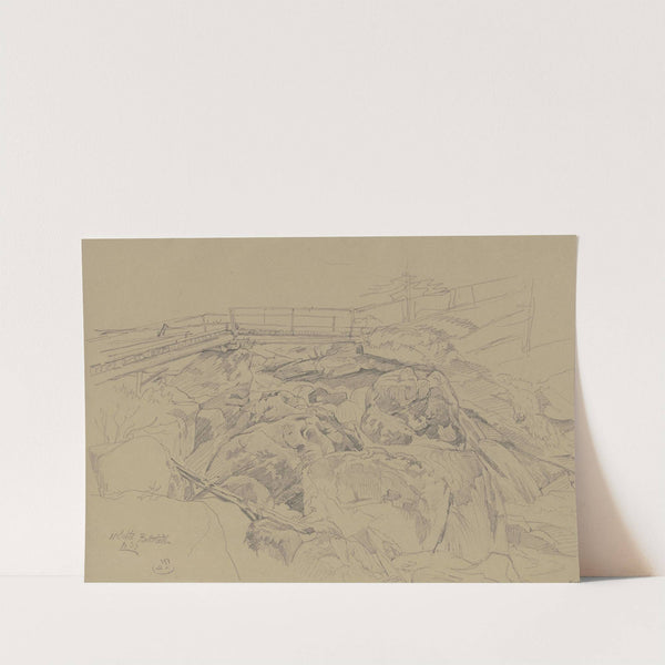 Holzbrücke über Felsengeröll bei Hallstadt by Carl Morgenstern