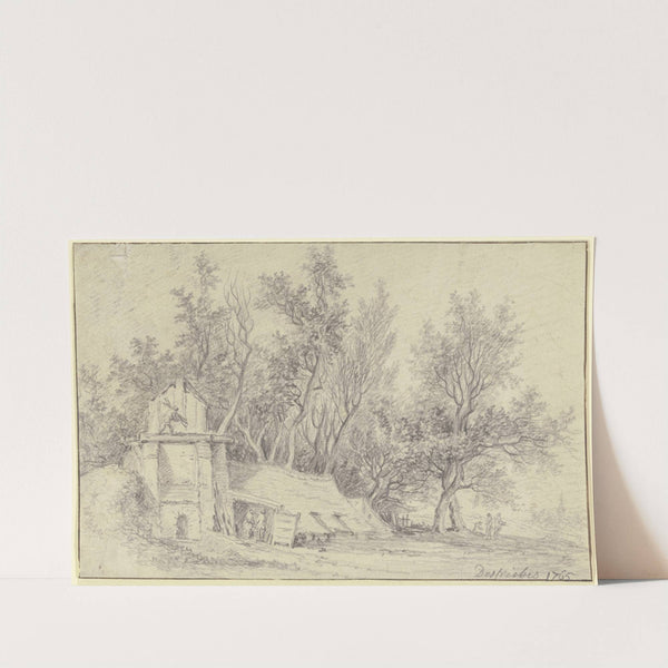 Holzhauerhütten am Waldesrand by Aignan-Thomas Desfriches