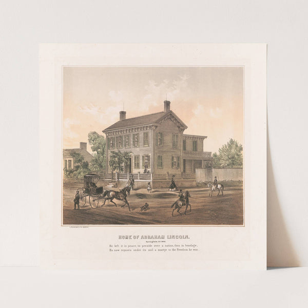 Home of Abraham Lincoln. Springfield, Ills. 1860 (1865-1870) by Louis Prang & Co.