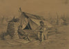 Home, sweet home. A scene in winter camp