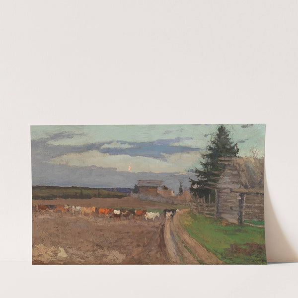 Homecoming Cattle in the Moonlight by Viktor Ignatiev