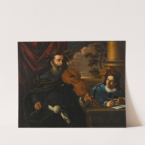 Homer playing the violin, in the company of a pupil by Follower of Pier Francesco Mola