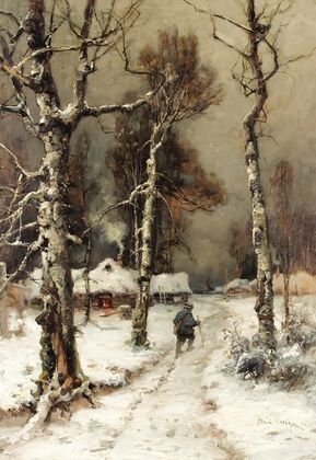 Homeward Bound through a Wintry Forest