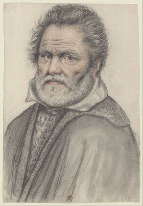 Homme âgé à barbe courte, légèrement tourné de trois-quarts à gauche