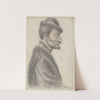 Homme âgé, à la barbe courte, coiffé d’un bonnet bordé de fourrure, de profil à droite by Nicolas Lagneau