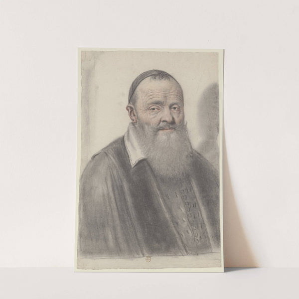 Homme âgé à longue barbe, portant une calotte, vu presque de face by Nicolas Lagneau