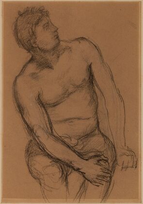 Homme assis nu, de face