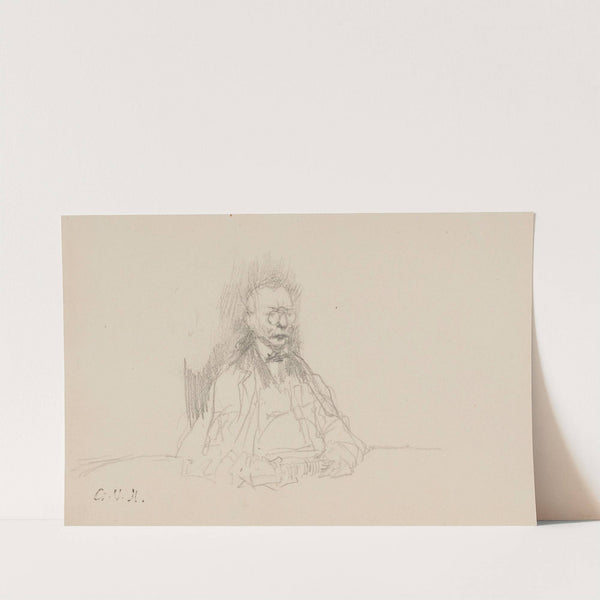 Homme assis portant un binocle by Georges Hugo