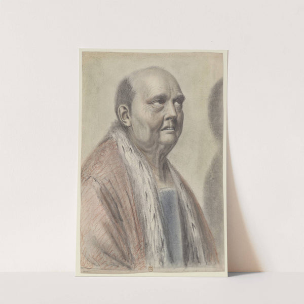 Homme au crâne dégarni, les yeux levés vers le ciel by Nicolas Lagneau