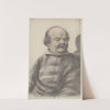 Homme au visage rond, portant moustaches et royale, coiffé d’une calotte, la tête de trois quarts à droite by Nicolas Lagneau