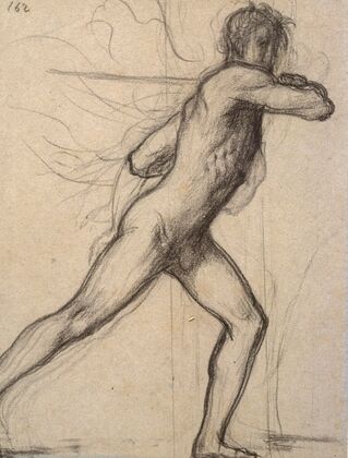 Homme brandissant un sabre