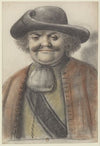 Homme coiffé d’un feutre au bord roulé, presque de face