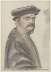 Homme coiffé d’une toque, de trois-quarts à droite
