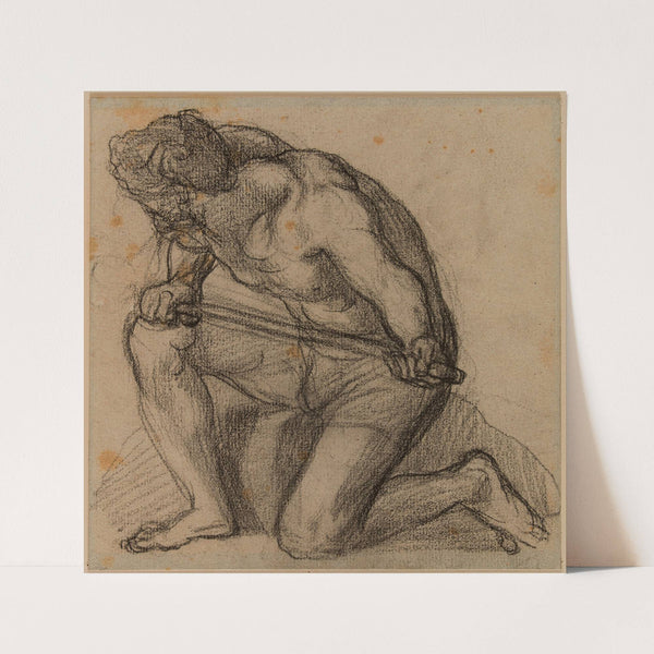 Homme de profil à gauche, genou gauche à terre by Pierre Puvis de Chavannes