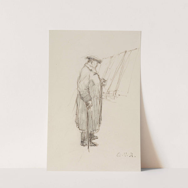 Homme de profil lisant des affiches by Georges Hugo