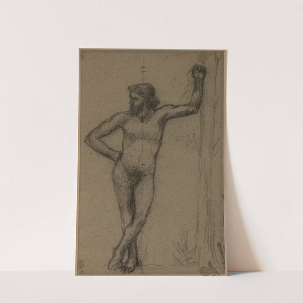 Homme debout de face, appuyé à un arbre by Pierre Puvis de Chavannes