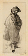 Homme debout drapé dans une cape, coiffé d’un bicorne, tenant un cigare dans la main gauche (1909)