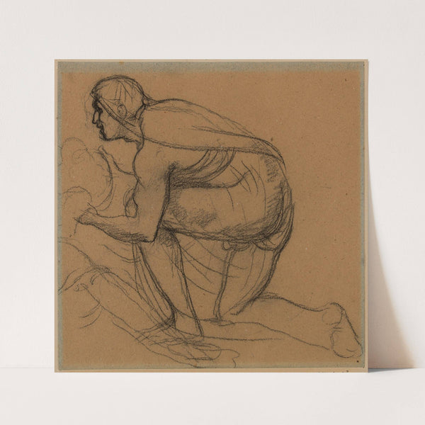 Homme drapé de profil à gauche, genou droit à terre (1862-1863) by Pierre Puvis de Chavannes