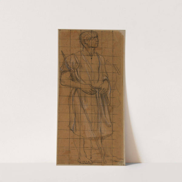 Homme drapé debout et étude d'homme tenant une lance by Pierre Puvis de Chavannes
