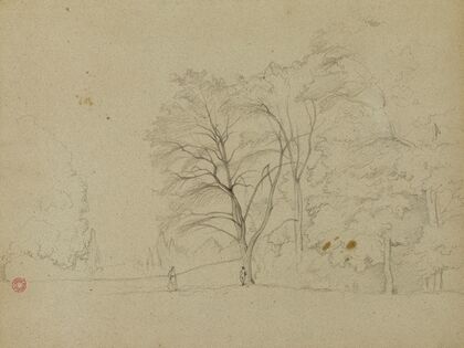 Homme et femme dans un paysage