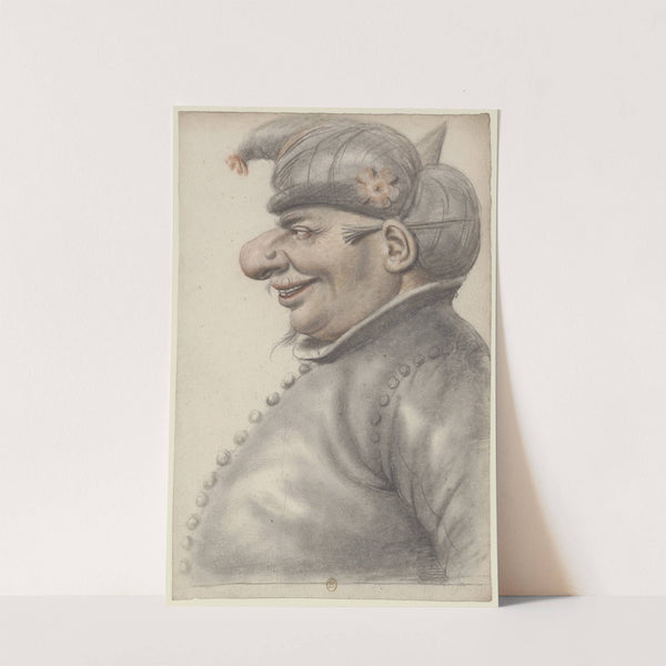 Homme grotesque coiffé d’un turban, de profil à gauche by Nicolas Lagneau