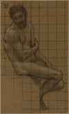 Homme nu assis