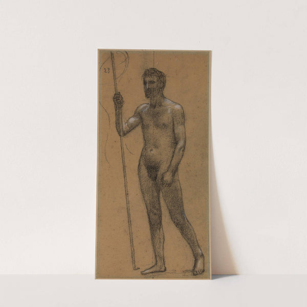 Homme nu de face, tenant un bâton by Pierre Puvis de Chavannes