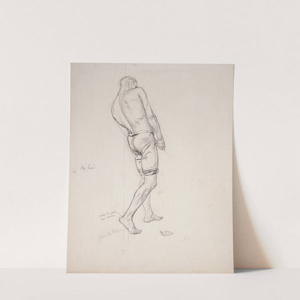 Homme vu de dos tirant une corde by Fernand Cormon